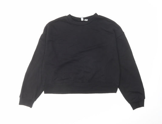 H&M Womens Black Cotton Pullover Sweatshirt Size S Pullover