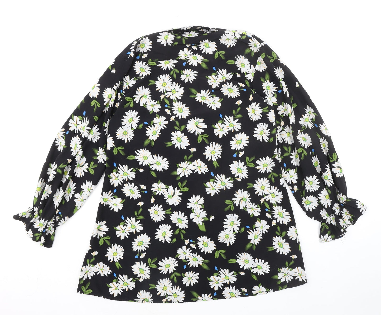 Womens UK Size 14 Missguided Black Basic Button-Up