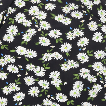 Womens UK Size 14 Missguided Black Basic Button-Up