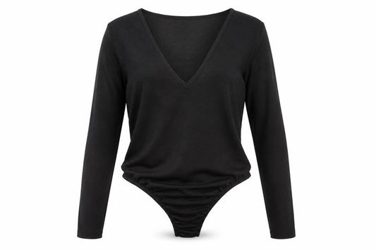 Womens UK Size 12 Boohoo One-Piece Black Bodysuit