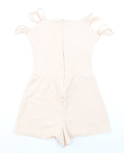 Daisy Street Womens Pink Polyester Playsuit One-Piece Size M Zip