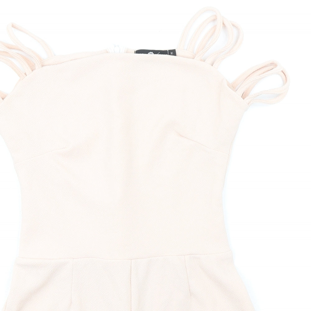 Daisy Street Womens Pink Polyester Playsuit One-Piece Size M Zip