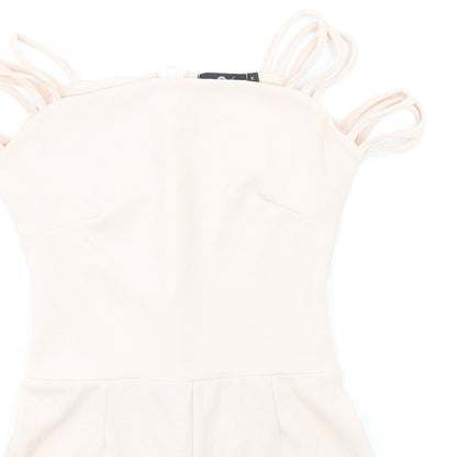 Daisy Street Womens Pink Polyester Playsuit One-Piece Size M Zip