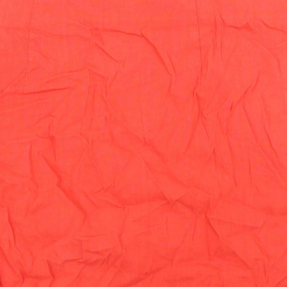 Mango Womens Red Linen A-Line Skirt Size 2XL Zip