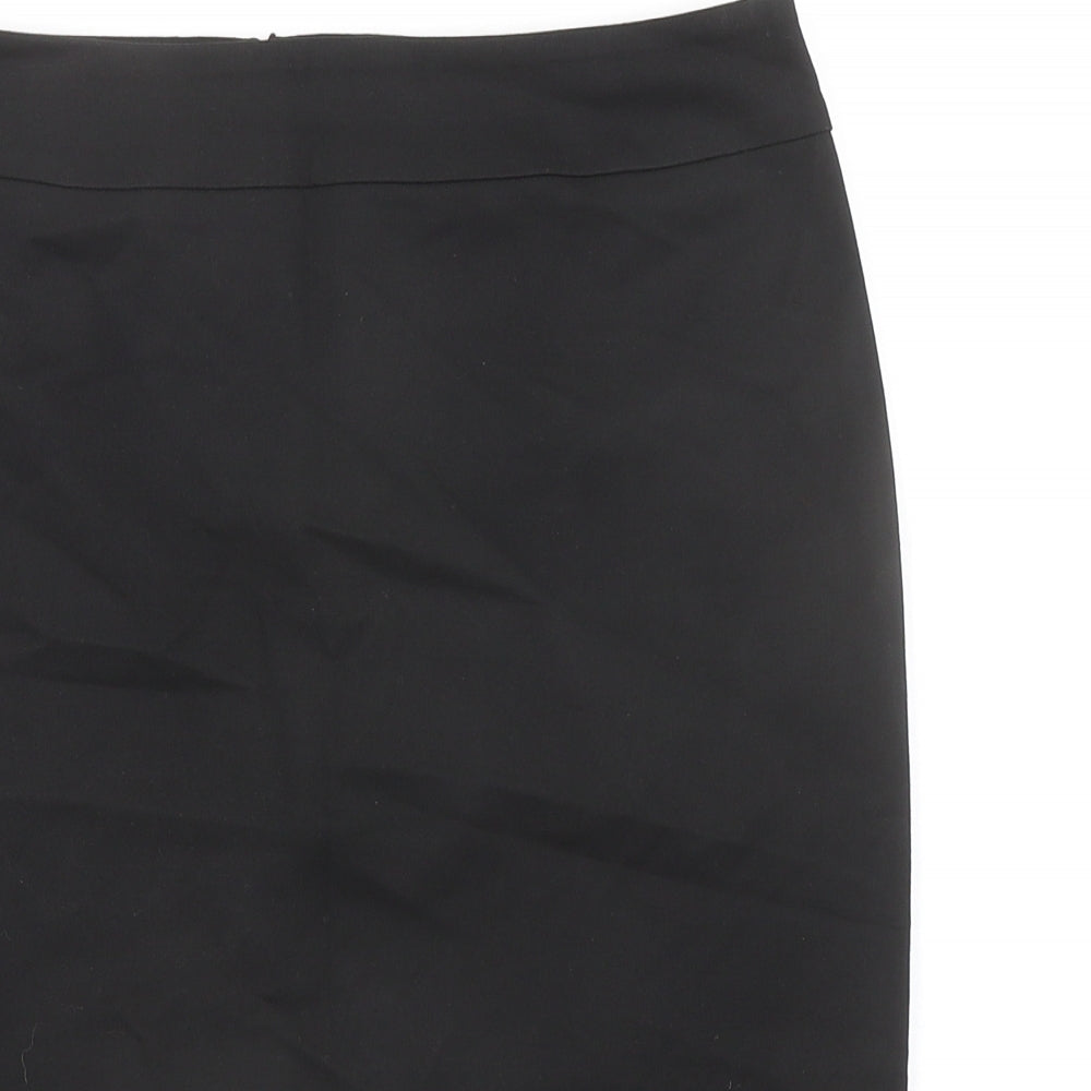 M-PREMIER Womens Black Rayon Straight & Pencil Skirt Size 10 Zip