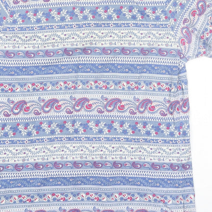 EWM Womens Multicoloured Paisley 100% Cotton Basic T-Shirt Size 10 V-Neck