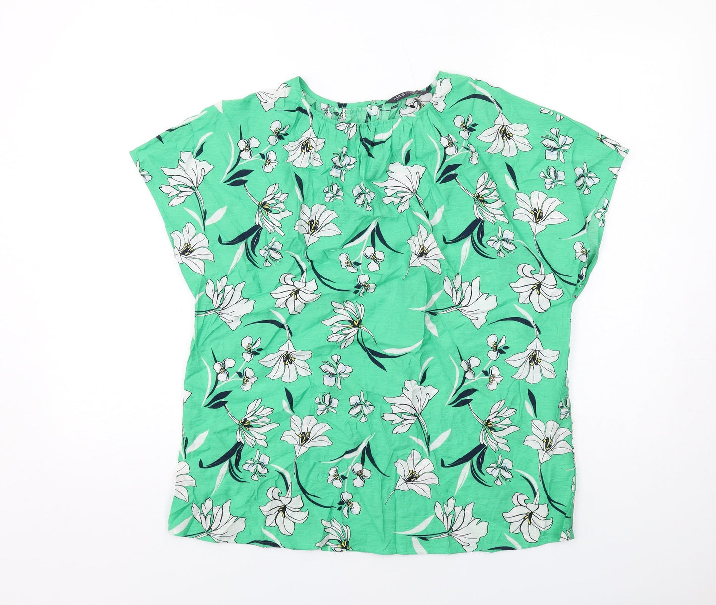 Womens UK Size 10 Marks and Spencer Green Basic Blouse