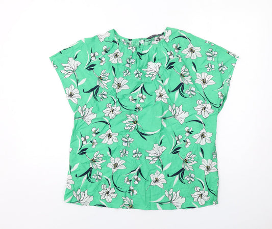 Womens UK Size 10 Marks and Spencer Green Basic Blouse