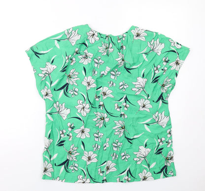 Womens UK Size 10 Marks and Spencer Green Basic Blouse