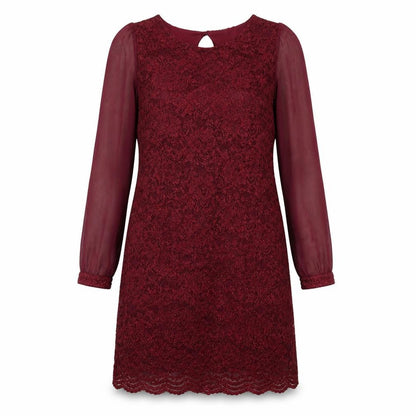 Dorothy Perkins Womens Red Polyester Shift Size 8 Round Neck Button