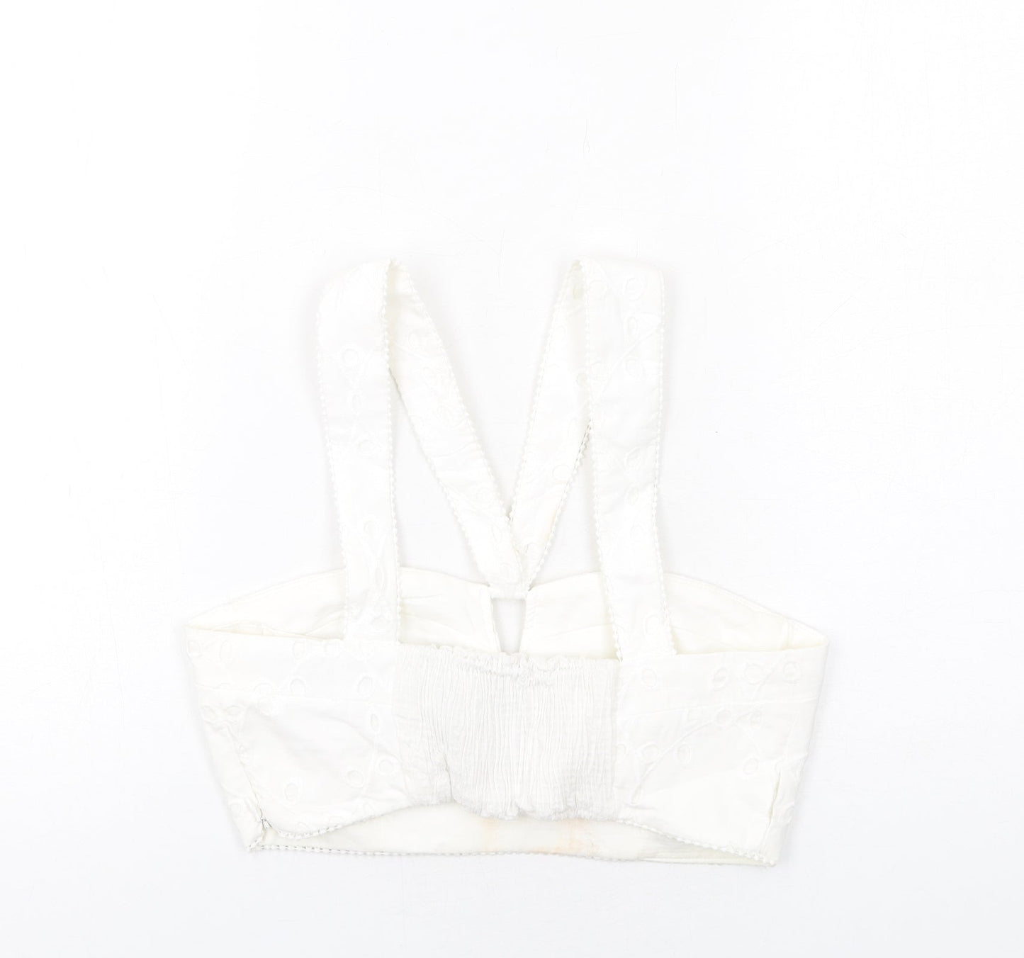 Womens UK Size M Zara White Cropped Tank