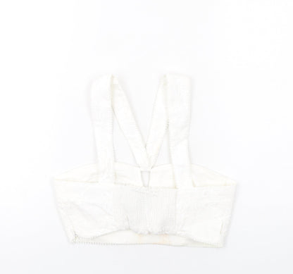 Womens UK Size M Zara White Cropped Tank