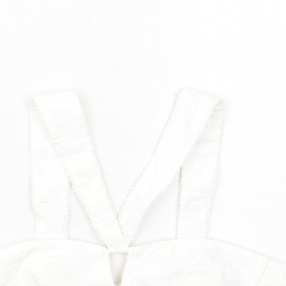 Womens UK Size M Zara White Cropped Tank