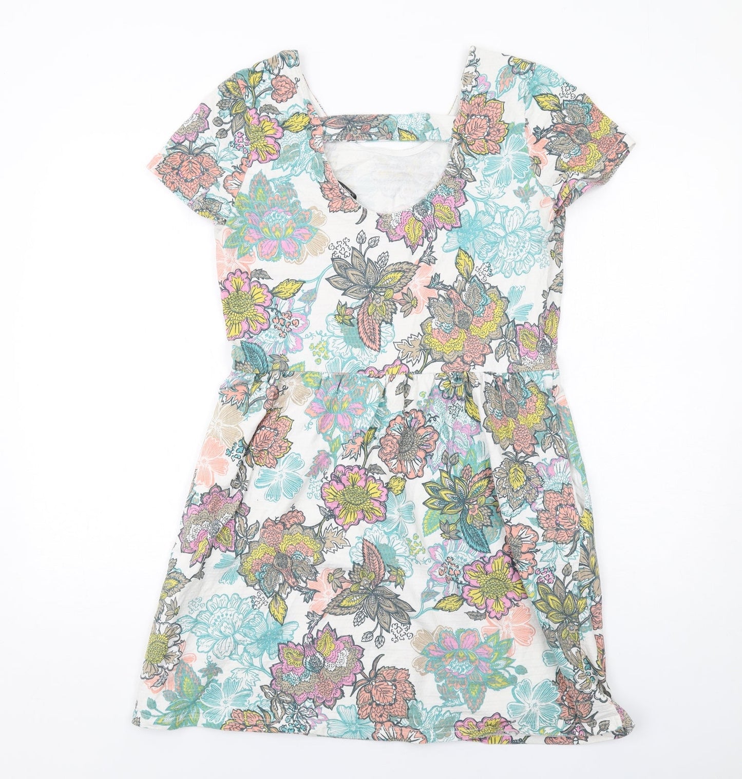 NEXT Womens Multicoloured Floral Cotton Mini Size 12 Round Neck Pullover