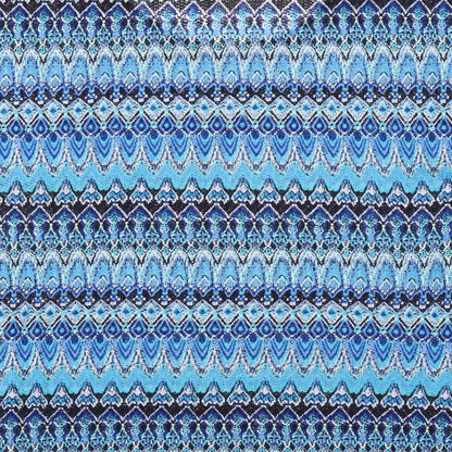 Annie Greenabelle Womens Blue Geometric Polyester Basic Blouse Size 10 Round Neck