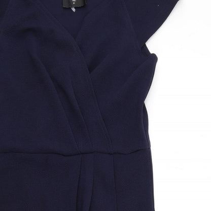 AX Paris Womens Blue Polyester Sheath Size 10 Off the Shoulder Pullover - Wrap Style