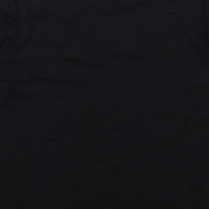 EWM Womens Black Viscose Basic T-Shirt Size S Round Neck