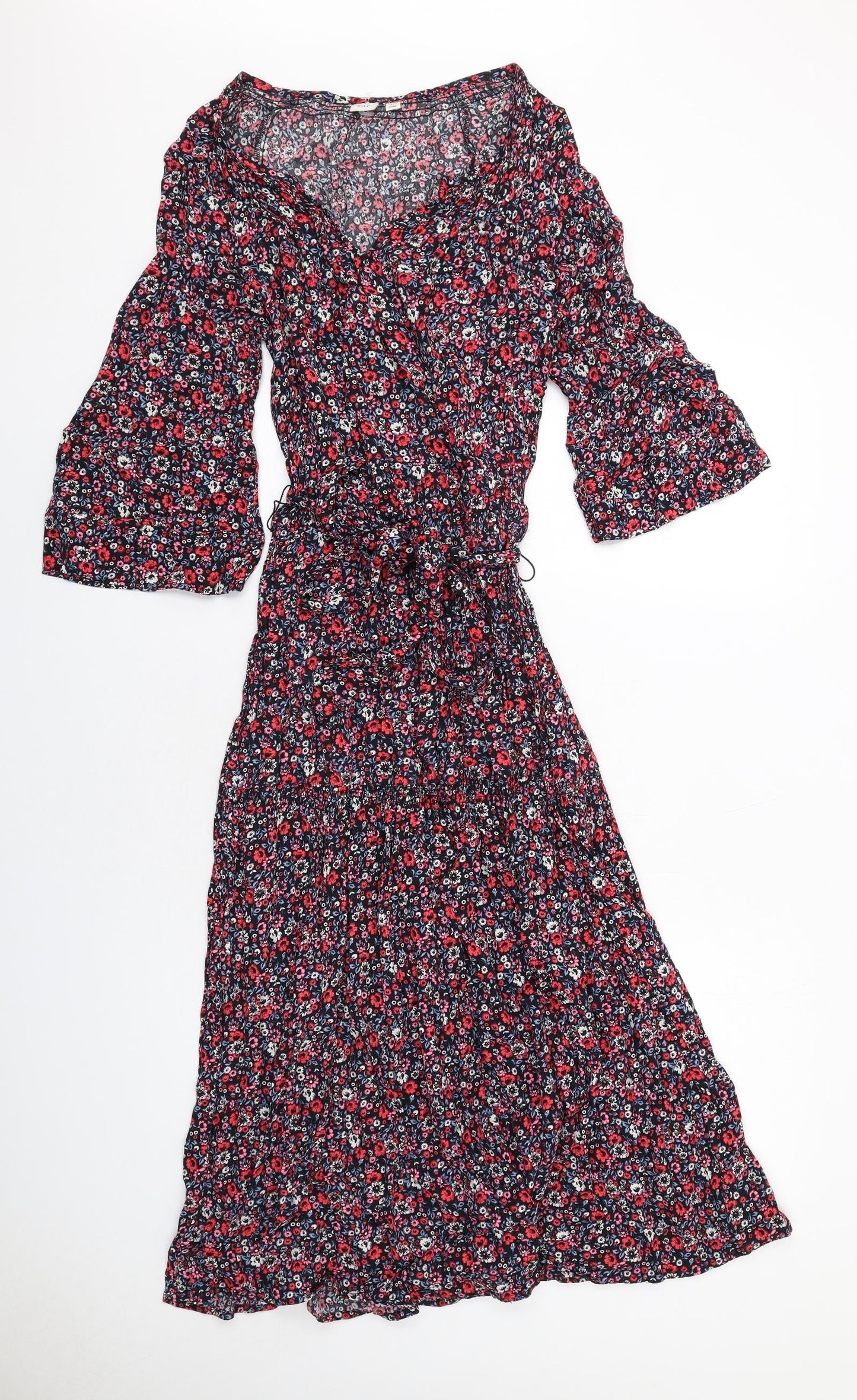 Gap Womens Multicoloured Floral Viscose A-Line Size XS V-Neck Pullover