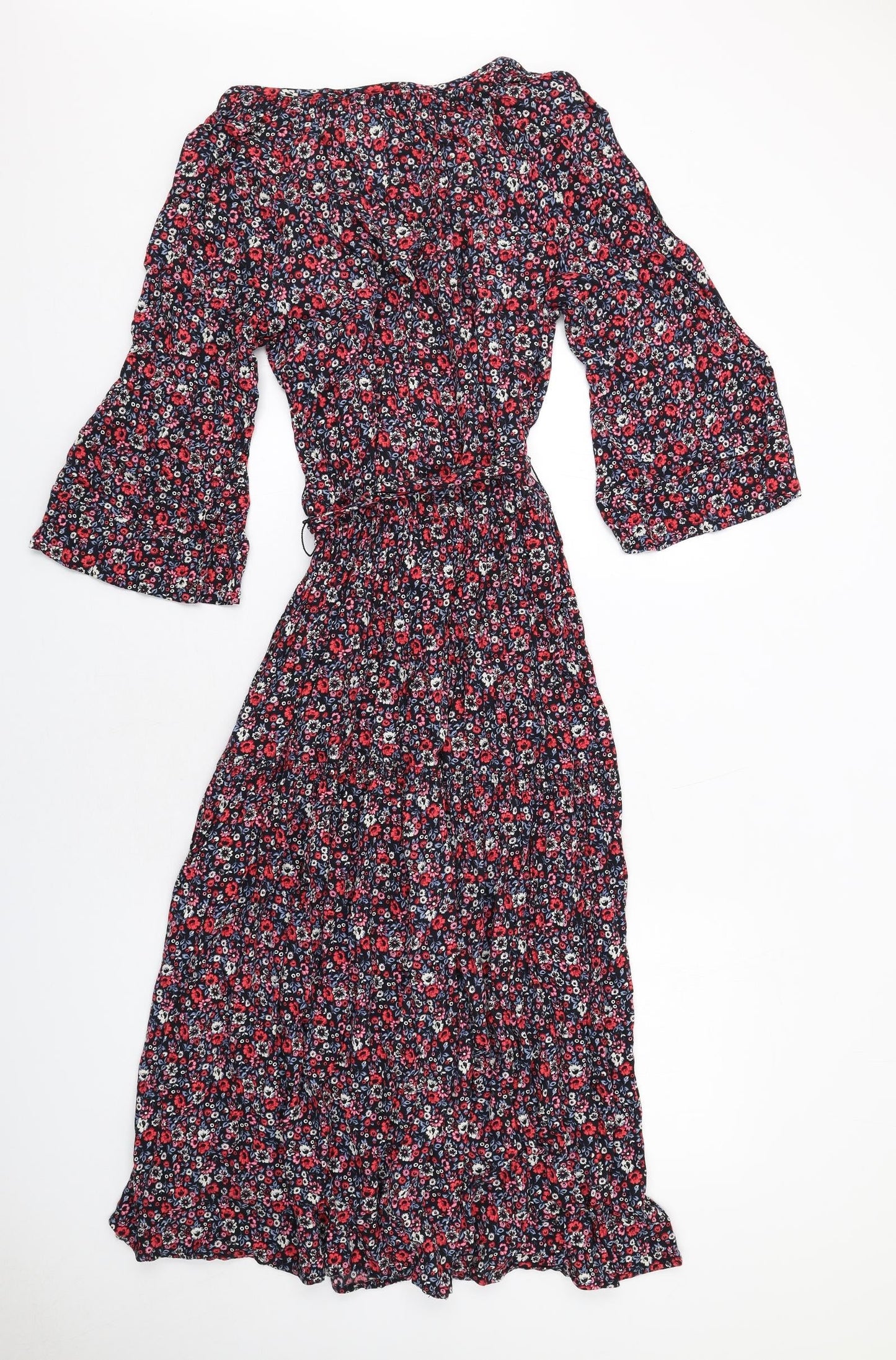 Gap Womens Multicoloured Floral Viscose A-Line Size XS V-Neck Pullover