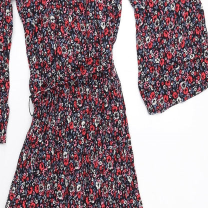 Gap Womens Multicoloured Floral Viscose A-Line Size XS V-Neck Pullover