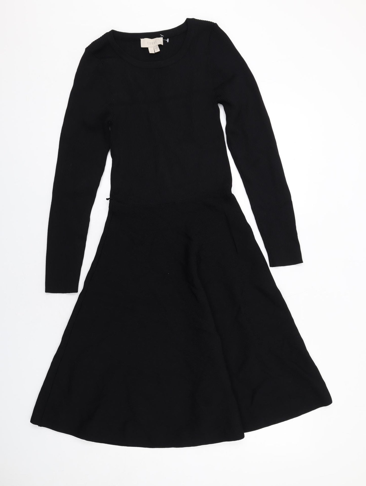 Coast Womens Black Polyamide Fit & Flare Size M Round Neck Pullover