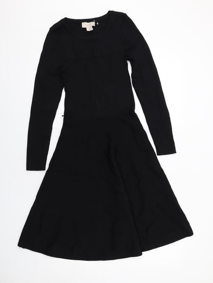 Coast Womens Black Polyamide Fit & Flare Size M Round Neck Pullover