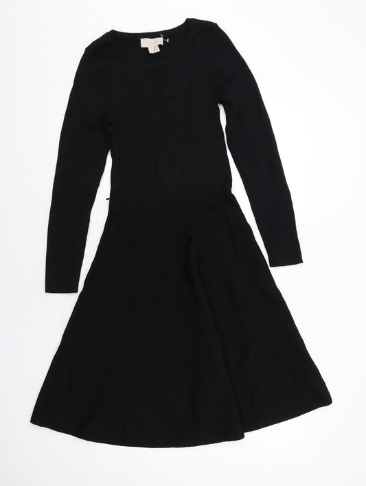 Coast Womens Black Polyamide Fit & Flare Size M Round Neck Pullover