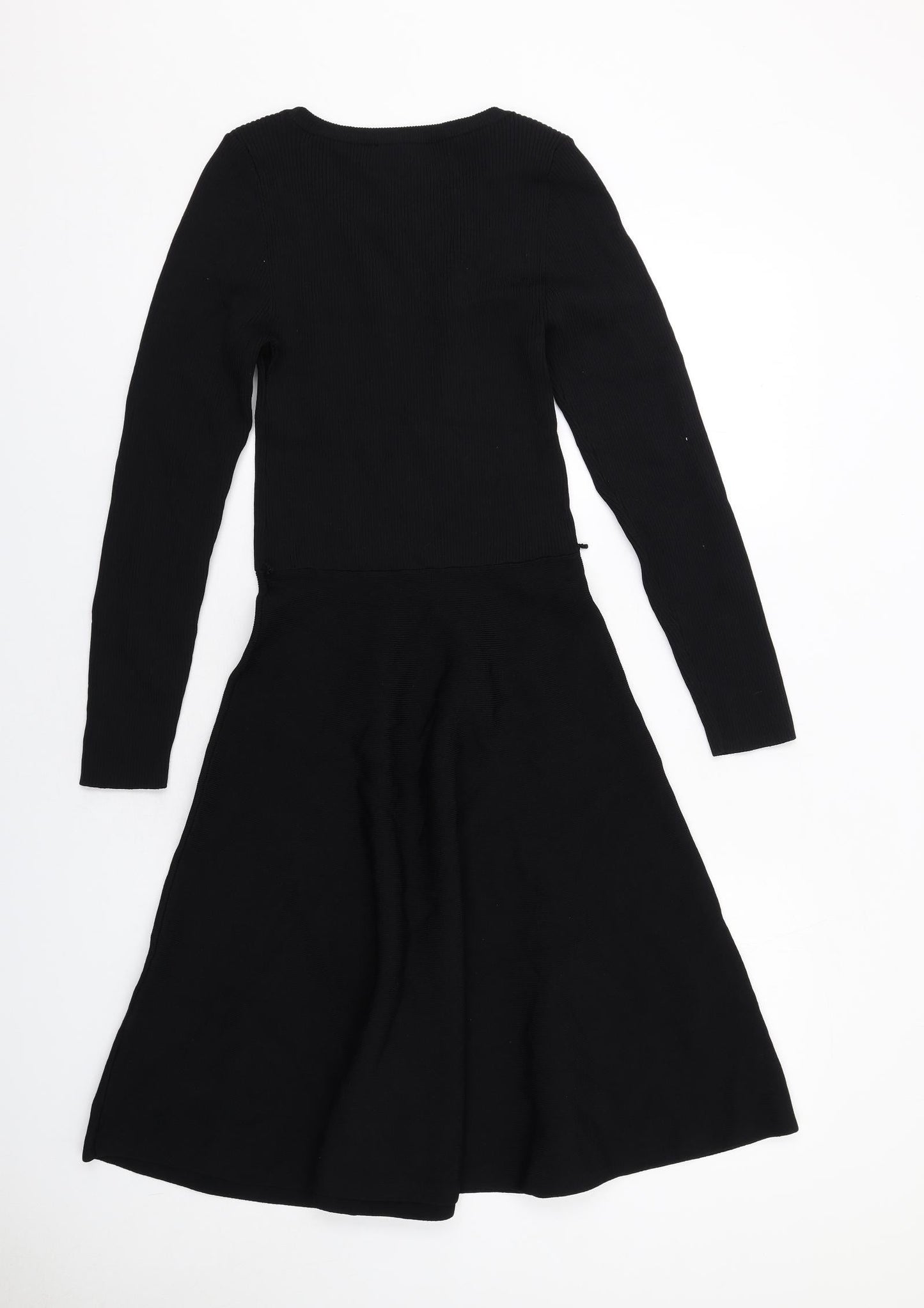 Coast Womens Black Polyamide Fit & Flare Size M Round Neck Pullover