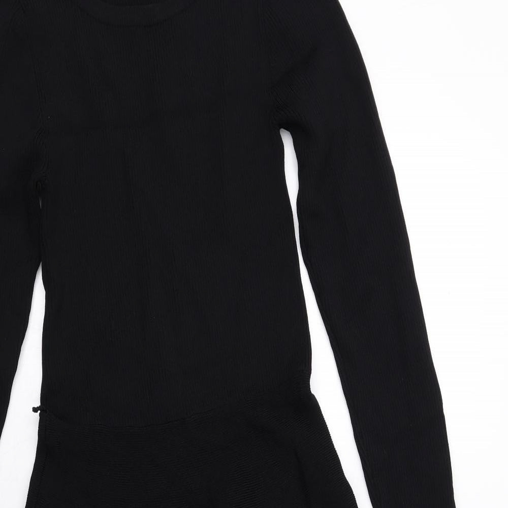 Coast Womens Black Polyamide Fit & Flare Size M Round Neck Pullover