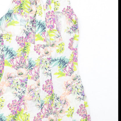 Pins & Needles Womens Multicoloured Floral Viscose Playsuit One-Piece Size S Button