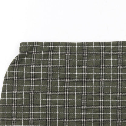 New Look Womens Green Plaid Polyester Straight & Pencil Skirt Size 8