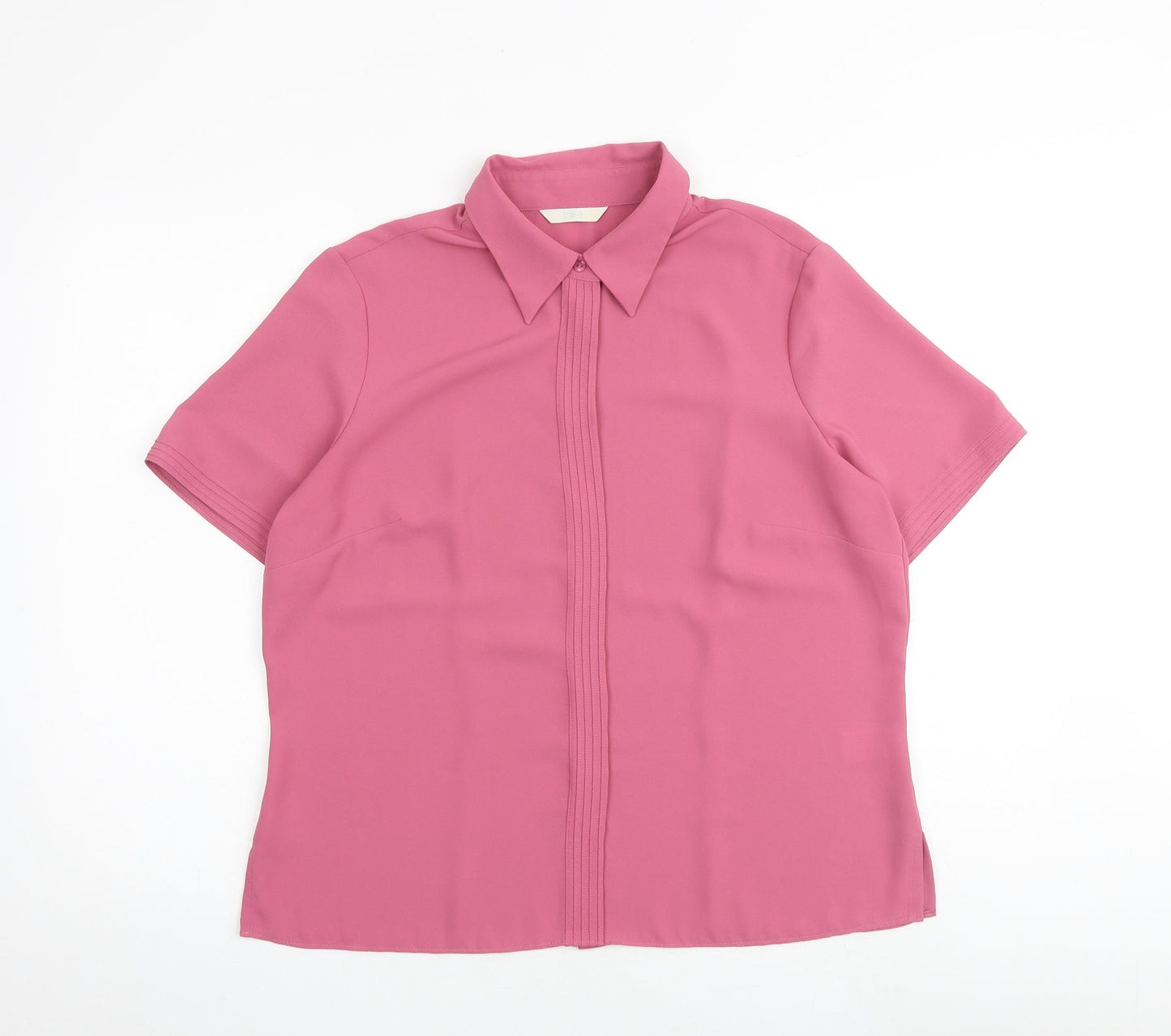 Womens UK Size 16 Marks and Spencer Pink Basic Button-Up