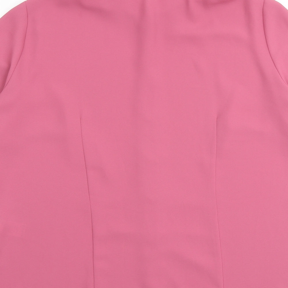 Womens UK Size 16 Marks and Spencer Pink Basic Button-Up