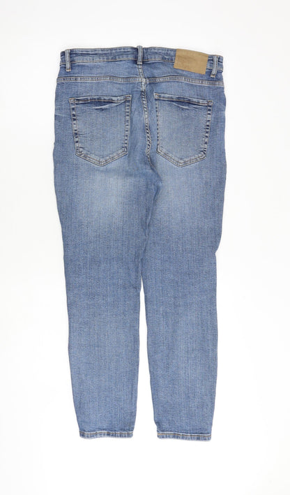 Pull&Bear Womens Blue Cotton Skinny Jeans Size 32 in L27 in Regular Zip