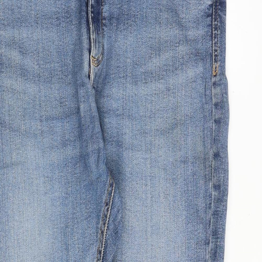 Pull&Bear Womens Blue Cotton Skinny Jeans Size 32 in L27 in Regular Zip