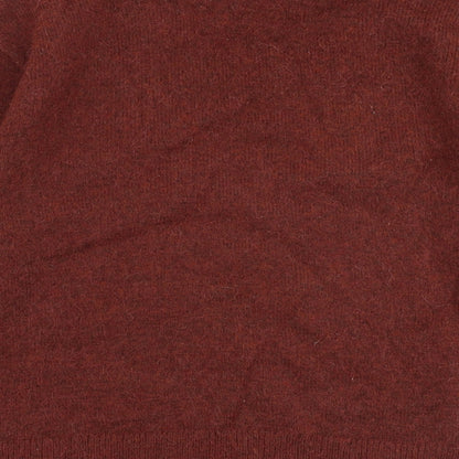 H&M Mens Brown Round Neck Acrylic Pullover Jumper Size S Long Sleeve