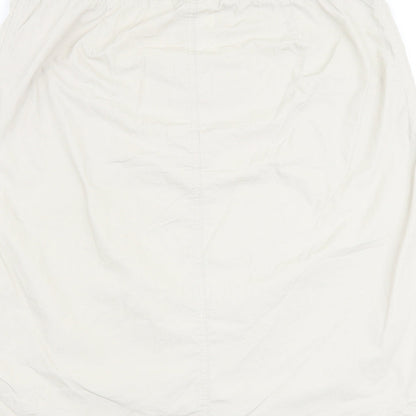 Damart Womens Beige Cotton A-Line Skirt Size 12 Tie