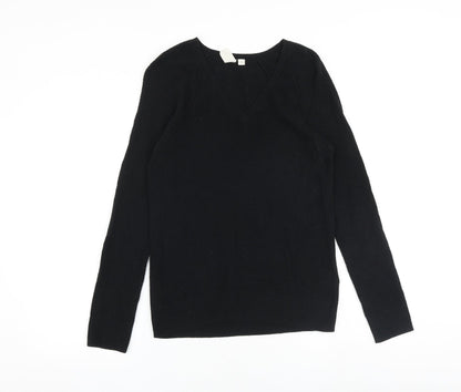 Gap Womens Black Round Neck Cotton Pullover Jumper Size S