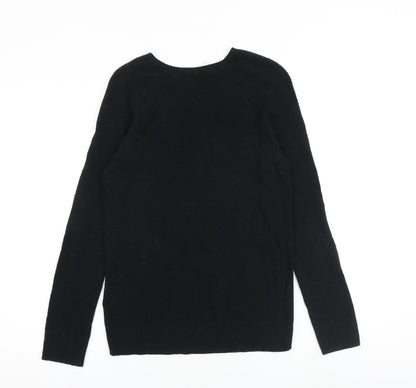 Gap Womens Black Round Neck Cotton Pullover Jumper Size S