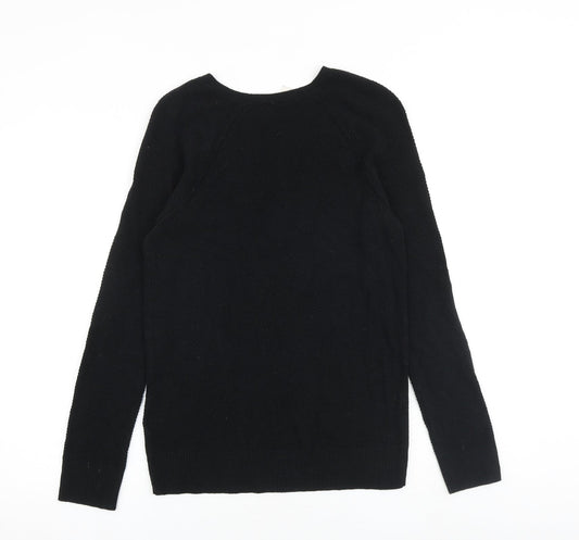 Gap Womens Black Round Neck Cotton Pullover Jumper Size S