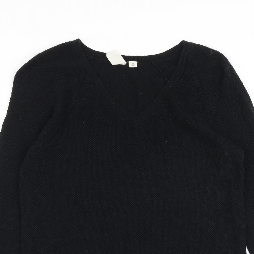 Gap Womens Black Round Neck Cotton Pullover Jumper Size S
