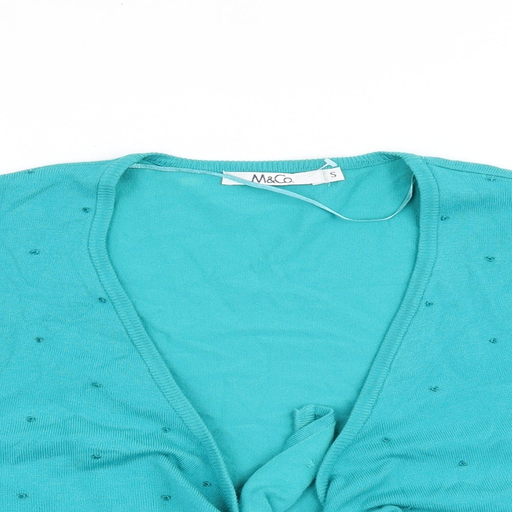 Womens UK Size S M&Co Green Cardigan Jumper