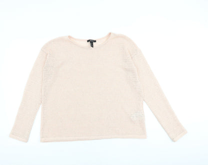 Womens UK Size L FOREVER 21 Pink Pullover Jumper
