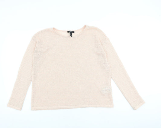 Womens UK Size L FOREVER 21 Pink Pullover Jumper