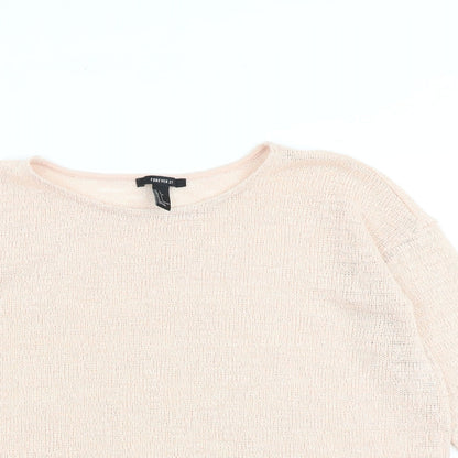Womens UK Size L FOREVER 21 Pink Pullover Jumper