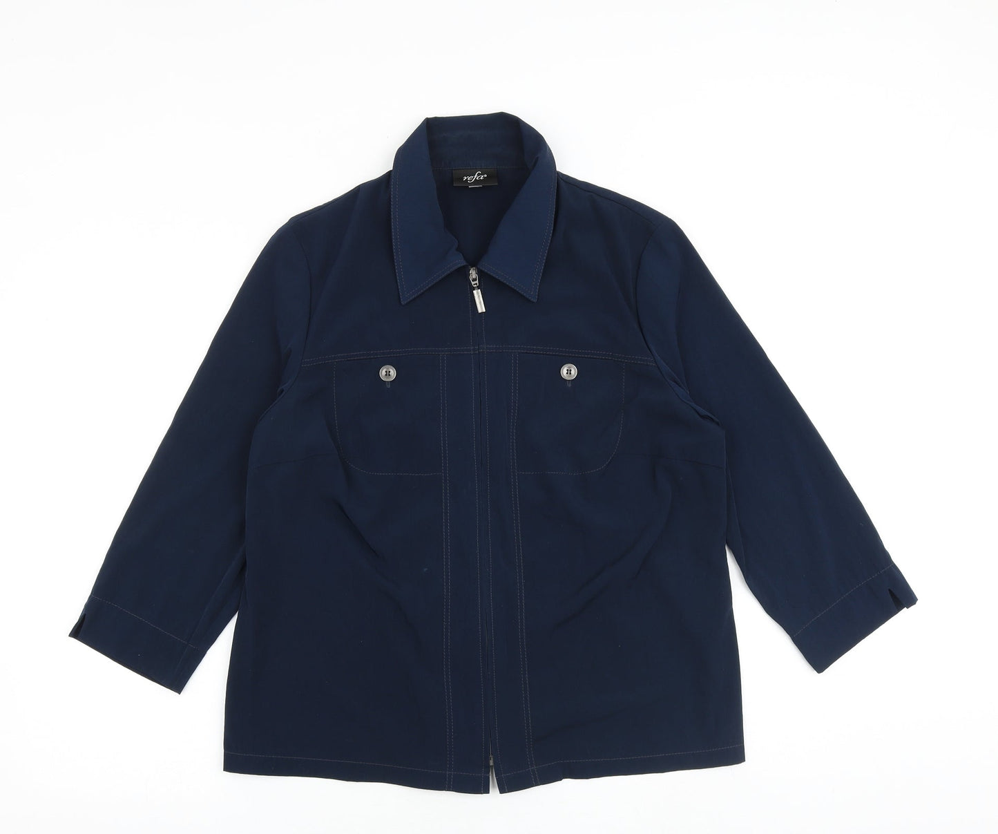 Refa Womens Blue Jacket Size 16 Zip