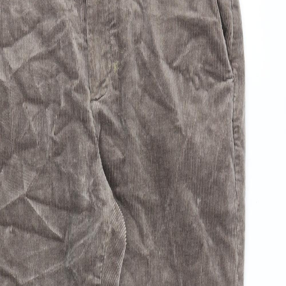 Marks and Spencer Mens Brown Cotton Chino Trousers Size 36 in L29 in Regular Zip