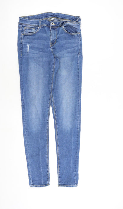 Womens UK Size 14 H&M Regular Fit Skinny Blue Jeans