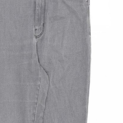 Denim & Co. Womens Grey Cotton Skinny Jeans Size 14 L26 in Regular Zip