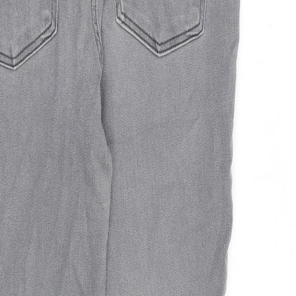Denim & Co. Womens Grey Cotton Skinny Jeans Size 14 L26 in Regular Zip
